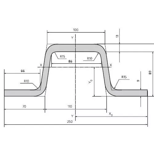 Вагонная стойка (стальная) 250x9 мм 12Г2ФД ГОСТ 5267.6-90